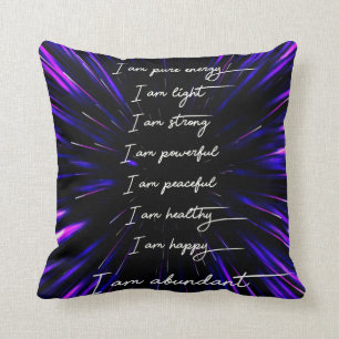 I Am Abundant Positive Affirmations Cushion