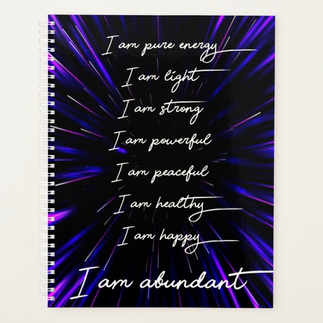 I Am Abundant Positive Affirmations Planner (Front)