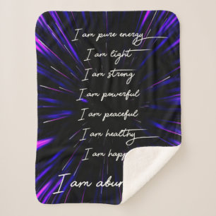 I Am Abundant Positive Affirmations Sherpa Blanket
