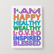 I Am Affirmations Badge – Colorful Positive Vibes