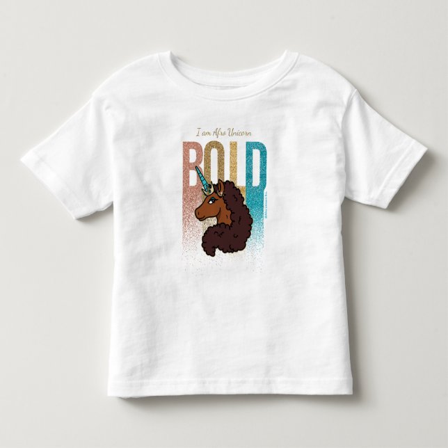 I am Afro Unicorn | Bold Glitter Design Toddler T-Shirt (Front)