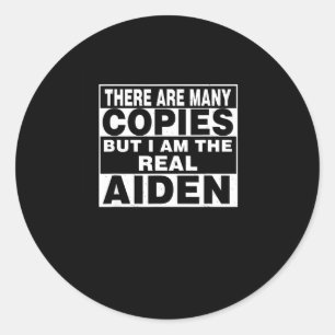 I Am Aiden Fun Shirt Funny D Classic Round Sticker