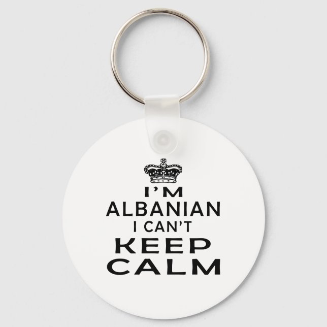 I am Albanian I can't keep calm Key Ring (Front)