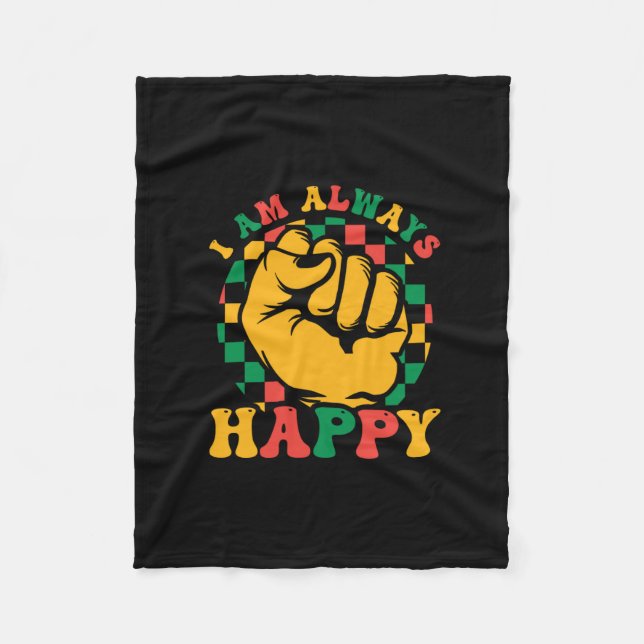 i_am_always_happy_01 fleece blanket (Front)