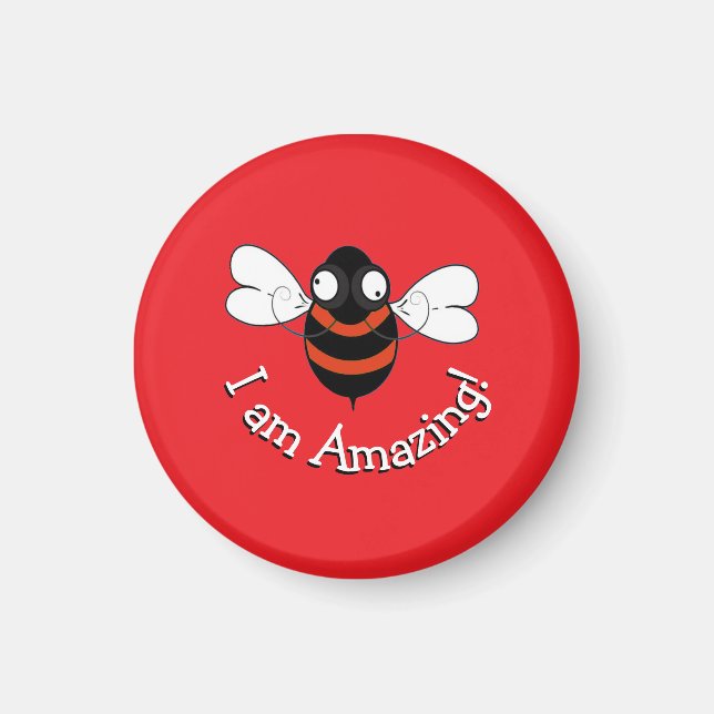 I Am Amazing! Magnet - Red Background (Front)