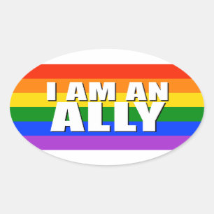 I Am An Ally Oval Sticker