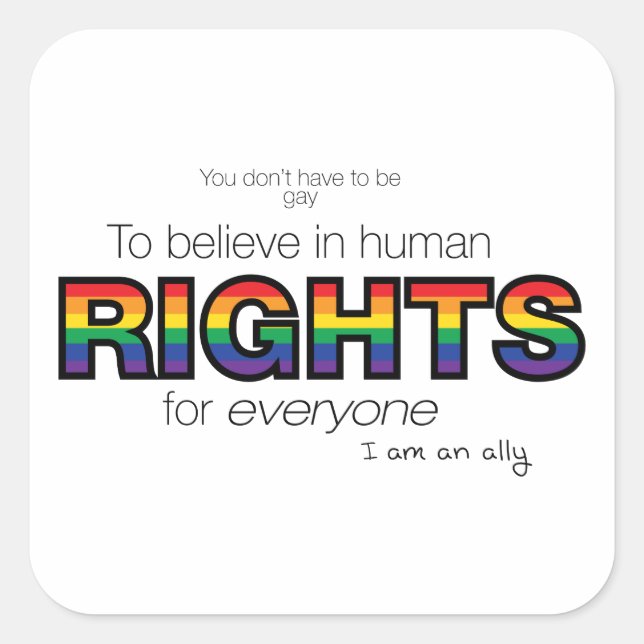 I am an ally square sticker (Front)