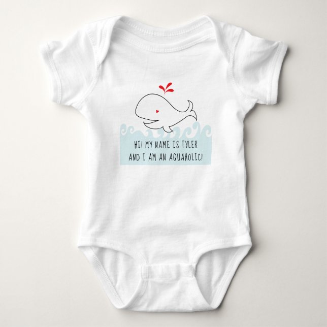 I AM AN AQUAHOLIC WHALE Baby Jersey Bodysuit (Front)