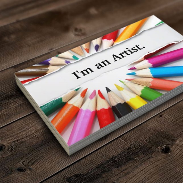 I Am an Artist Colour Pencils business card (Creator Uploaded)