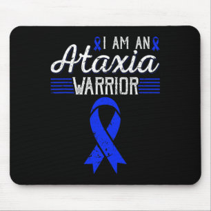 I Am An Ataxia Warrior Blue Ribbon Awareness Mouse Pad