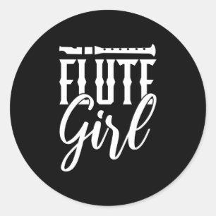I Am An Flute Girl Classic Round Sticker