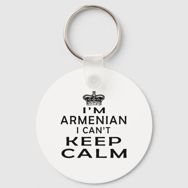 I am Armenian I can't keep calm Key Ring (Front)