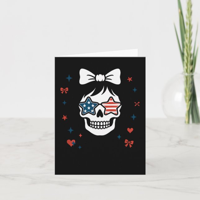 I Am Aunt Tifa Cute Coquette Skull With Bow And Am Card (Front)