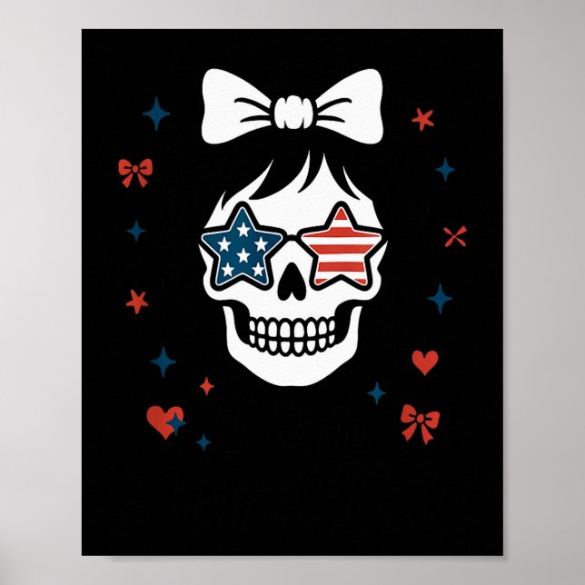I Am Aunt Tifa Cute Coquette Skull With Bow And Am Poster (Front)