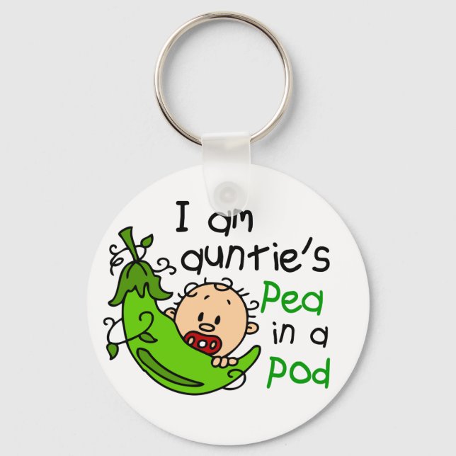 I Am Auntie's Pea In A Pod Key Ring (Front)