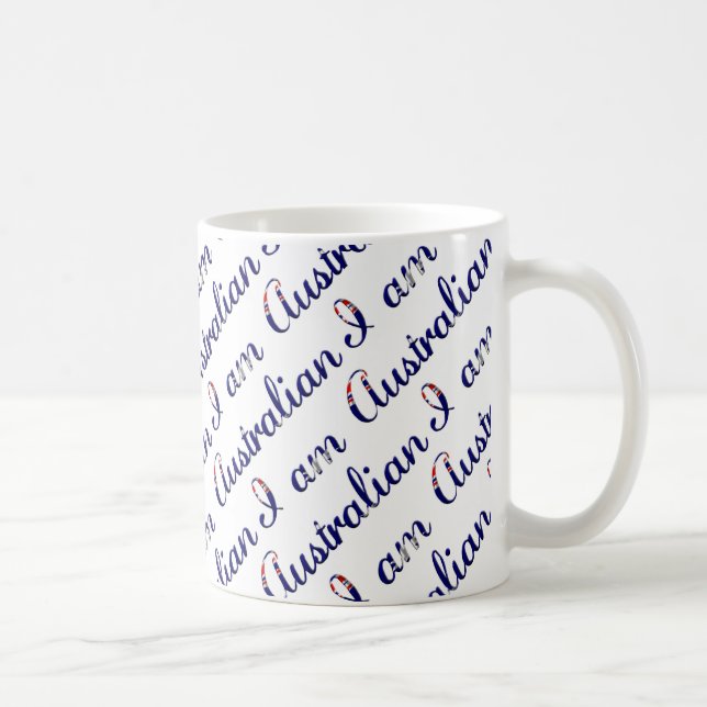 I am Australian Country Pride Typography Pattern Coffee Mug (Right)