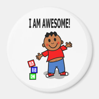 I AM AWESOME! Cute Cartoon Boy Magnet