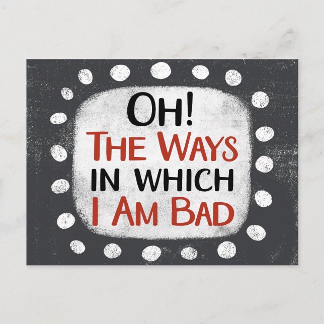 I Am Bad Postcard (Front)
