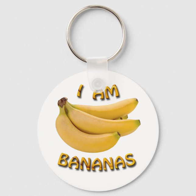 I Am Bananas Basic Round Button Keychain (Front)