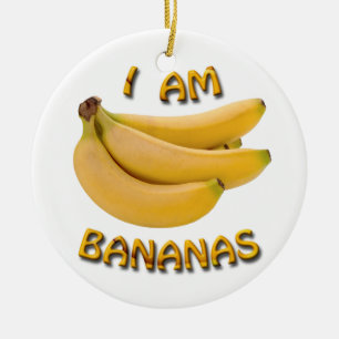 I Am Bananas Double-Sided Round Christmas Ornament