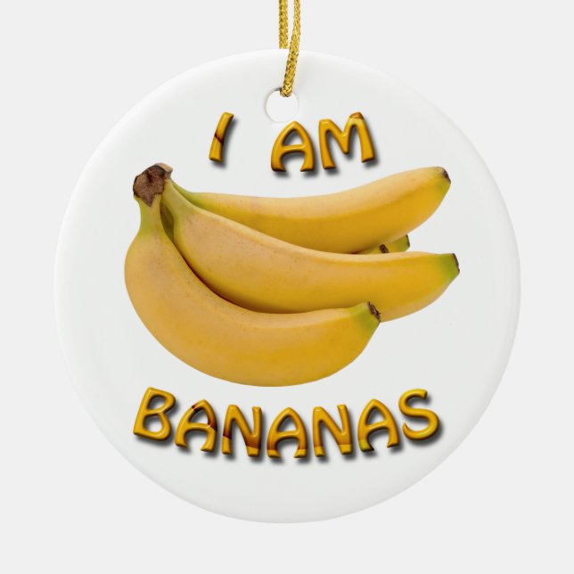 I Am Bananas Double-Sided Round Christmas Ornament (Front)