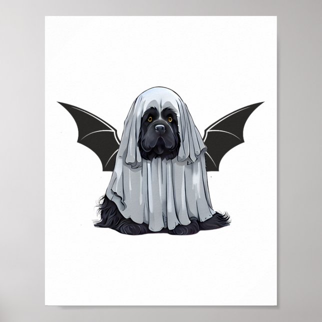 I Am Bat Ghost Dog. Cute Dog Dressed As Ghost Hall Poster (Front)