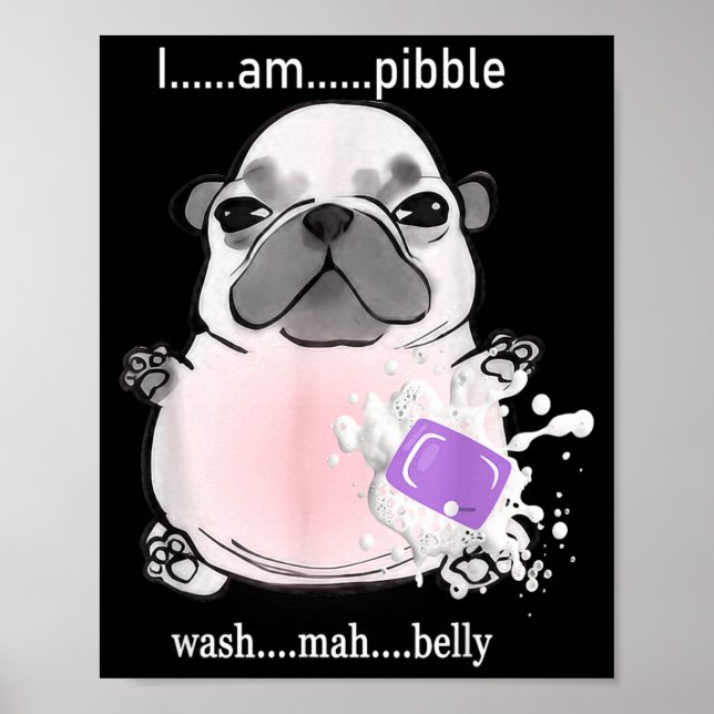 I Am Bble Wash My Belly Bble Meme Funny Dog Brainr Poster (Front)