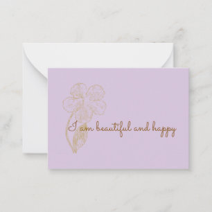 I am Beautiful and Happy Positive Affirmation Card