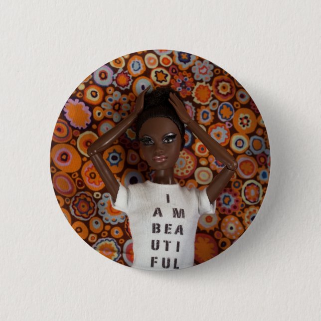I am beautiful button - Nzinga (Front)