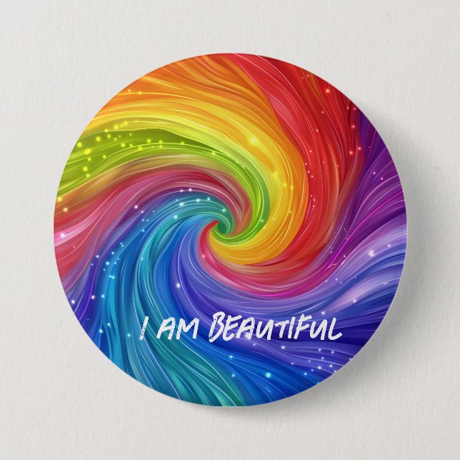 I Am Beautiful Digital Art 7.5 Cm Round Badge (Front)