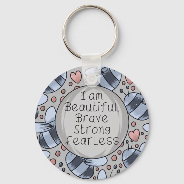I am beautiful  key ring (Front)