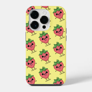 I am Berry Happy cute kawaii strawberry jumping iPhone 14 Pro Case
