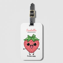 I am Berry Happy cute kawaii strawberry jumping