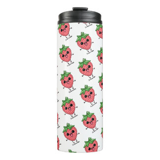 I am Berry Happy cute kawaii strawberry jumping Thermal Tumbler