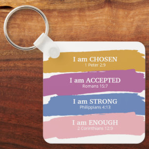 I am Bible Verses Colourful Key Ring