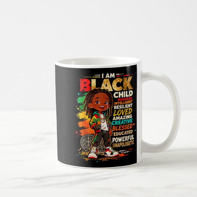 I Am Black Boy Child Powerful Loved Creative Pride Coffee Mug (Right)