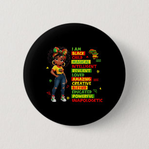 I Am Black Child History Month African American Ki 6 Cm Round Badge
