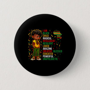 I Am Black Child History Month African American Ki 6 Cm Round Badge