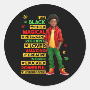 I Am Black Child History Month African American Ki Classic Round Sticker