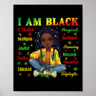 I Am Black Child History Month African American Ki Poster