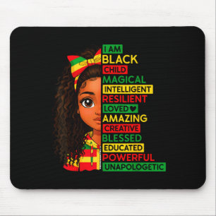 I Am Black Child History Month African Girls Women Mouse Pad