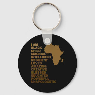 I Am Black Child Magical Black History Month Kids  Key Ring