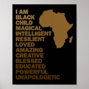 I Am Black Child Magical Black History Month Kids  Poster