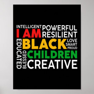 I Am Black Children Black History Month Boys Girls Poster