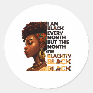 I Am Black Every Month But Pride This Month Africa Classic Round Sticker