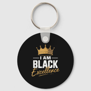 I Am Black Excellence Black History Afro Motivatio Key Ring