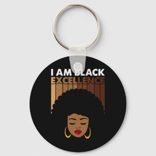 I Am Black Excellence Juneteenth Celebrate Afro Bl Key Ring