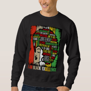 I Am Black Excellence Melanin Women Black Month Hi Sweatshirt