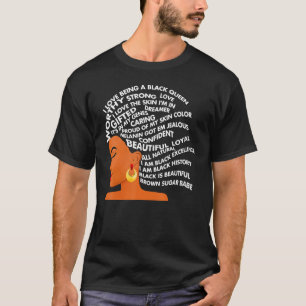 I Am Black Excellence Strong Woman Word Hair T-Shirt