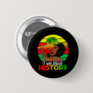 I Am Black History African America 6 Cm Round Badge
